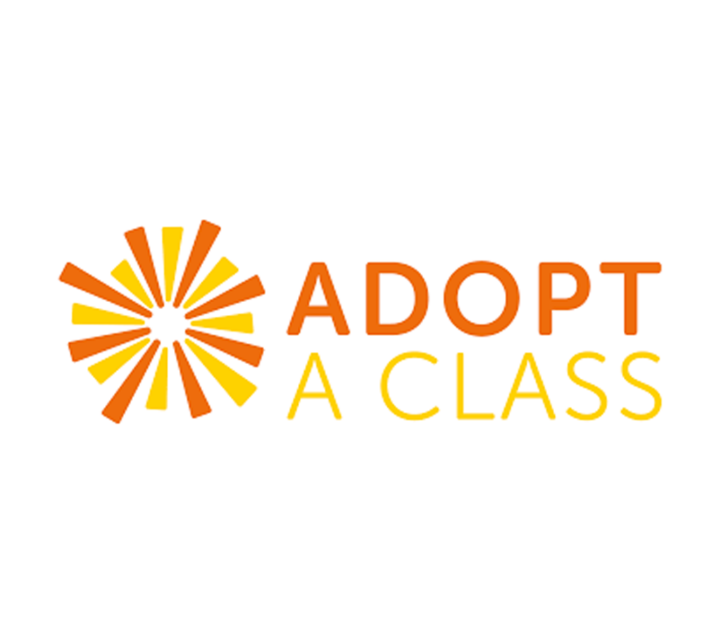 Adopt A Class logo with orange sunburst